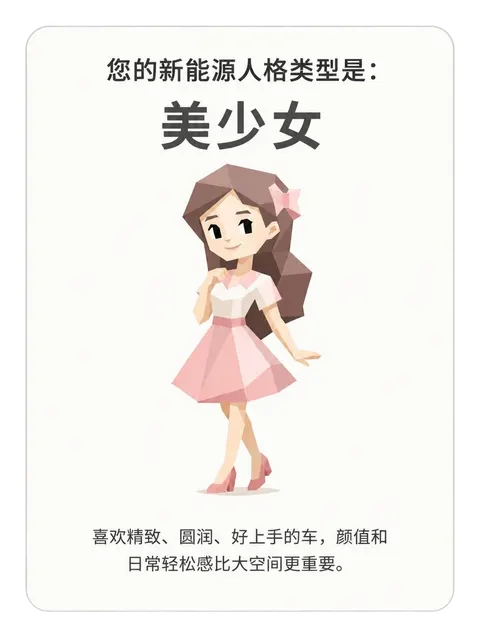 新能源车人格卡片：美少女